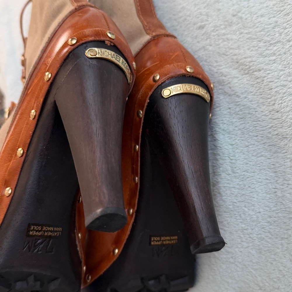 KORS Michael Kors Brown and Tan Lace Up Boots - Picture 11 of 14